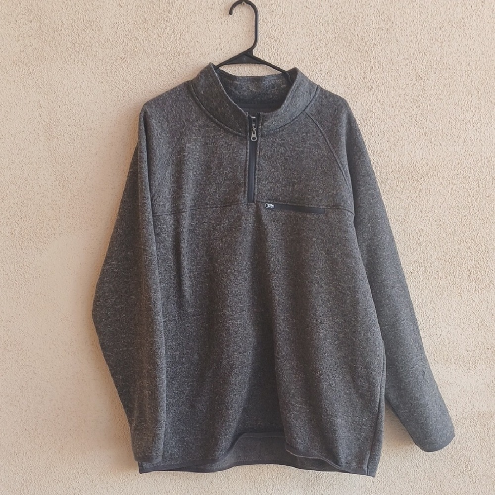 Grand Slam Gray Zip Up Sweater with Standing Collar
